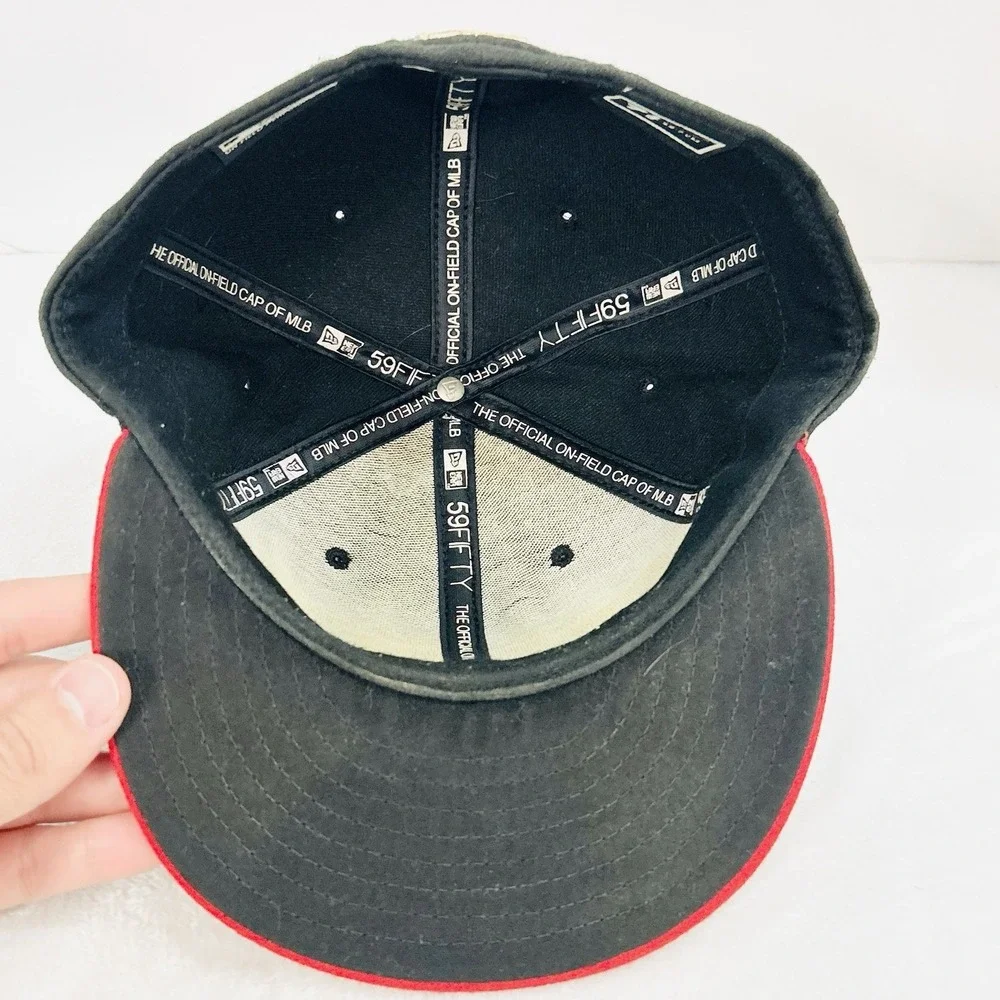New Era Cincinnati‎ Reds 2-Tone On Field 59FIFTY Fitted Hat Cap 7 3/8 Black MLB